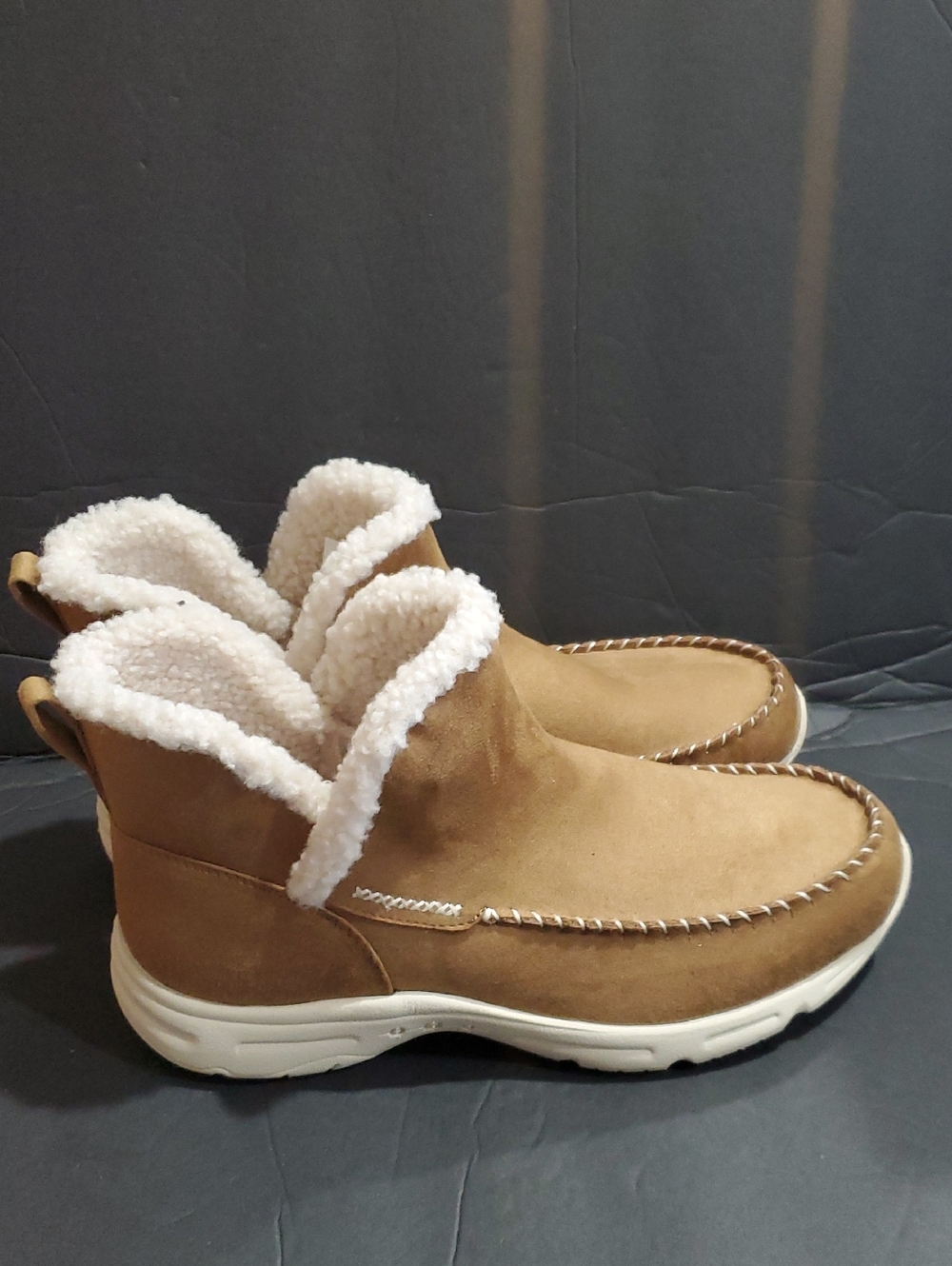 Easy Spirit sebrennan2 tan nubuck shearling lined rugged sole boots size 10 new